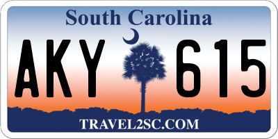 SC license plate AKY615