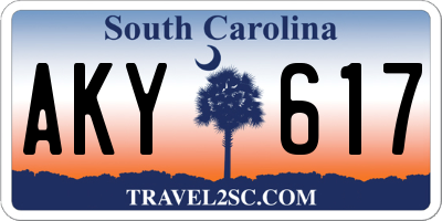 SC license plate AKY617