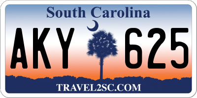 SC license plate AKY625