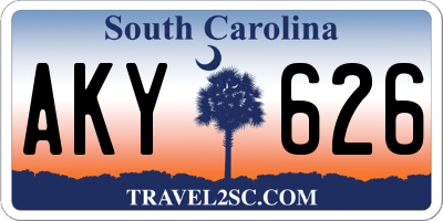 SC license plate AKY626