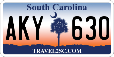 SC license plate AKY630