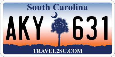 SC license plate AKY631