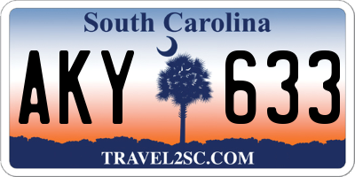 SC license plate AKY633