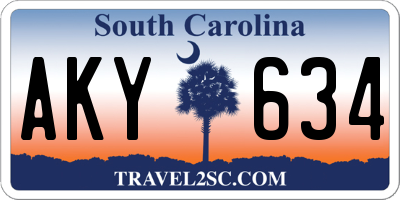 SC license plate AKY634