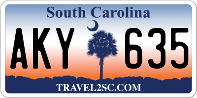 SC license plate AKY635