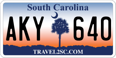 SC license plate AKY640