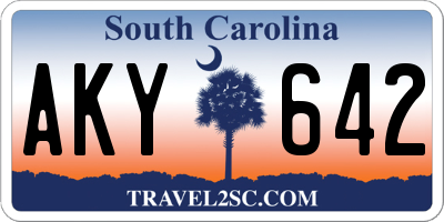 SC license plate AKY642