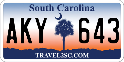 SC license plate AKY643