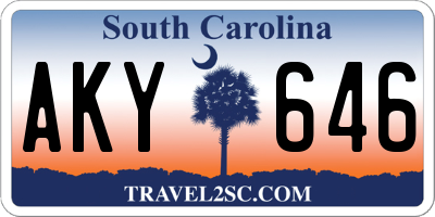 SC license plate AKY646