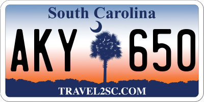 SC license plate AKY650