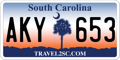 SC license plate AKY653