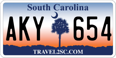 SC license plate AKY654
