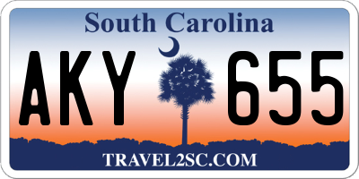 SC license plate AKY655