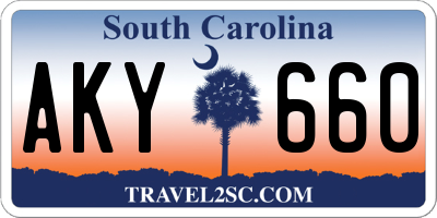 SC license plate AKY660