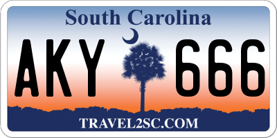 SC license plate AKY666