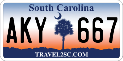 SC license plate AKY667