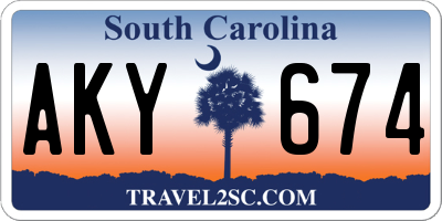 SC license plate AKY674