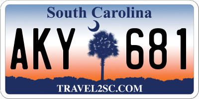 SC license plate AKY681