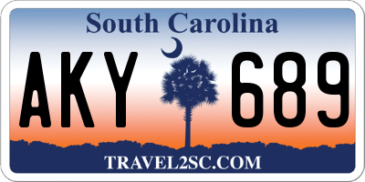 SC license plate AKY689