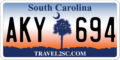 SC license plate AKY694