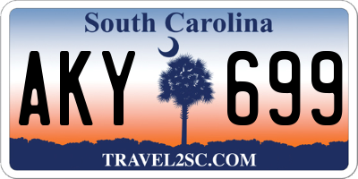 SC license plate AKY699