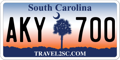 SC license plate AKY700