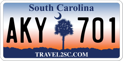 SC license plate AKY701