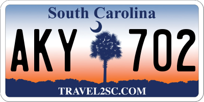 SC license plate AKY702