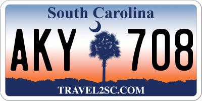 SC license plate AKY708