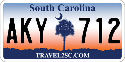SC license plate AKY712