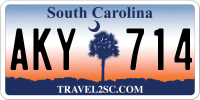 SC license plate AKY714