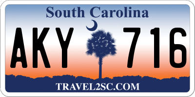 SC license plate AKY716