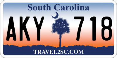 SC license plate AKY718