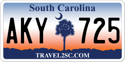 SC license plate AKY725