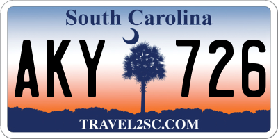 SC license plate AKY726
