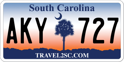 SC license plate AKY727