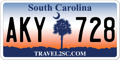 SC license plate AKY728