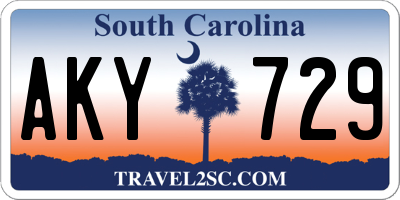 SC license plate AKY729