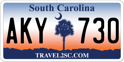 SC license plate AKY730