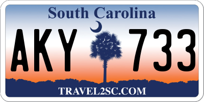 SC license plate AKY733