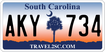 SC license plate AKY734