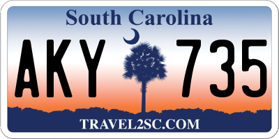 SC license plate AKY735