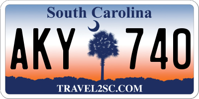 SC license plate AKY740