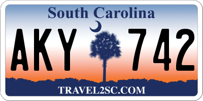 SC license plate AKY742