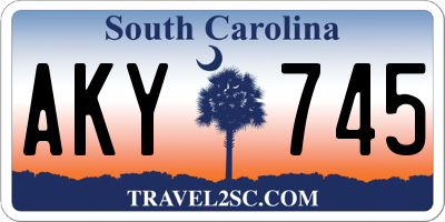 SC license plate AKY745