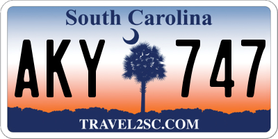 SC license plate AKY747
