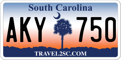 SC license plate AKY750
