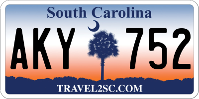 SC license plate AKY752