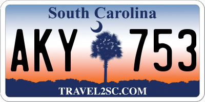 SC license plate AKY753