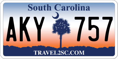 SC license plate AKY757